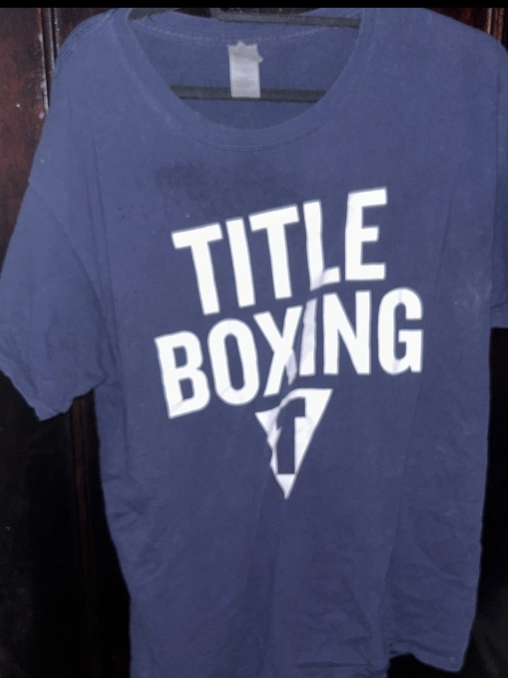 Title Boxing Large Navy Blue Heavy Cotton T Shirt